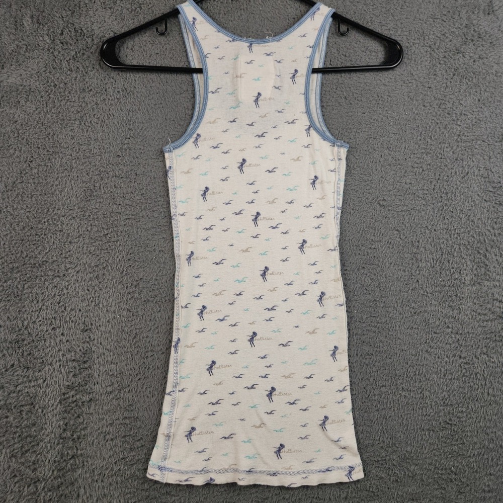 Vtg Y2K Hollister Cami Tank XS Racerback Ribbed Stretch Long Bella Swan AOP RARE - Picture 2 of 10